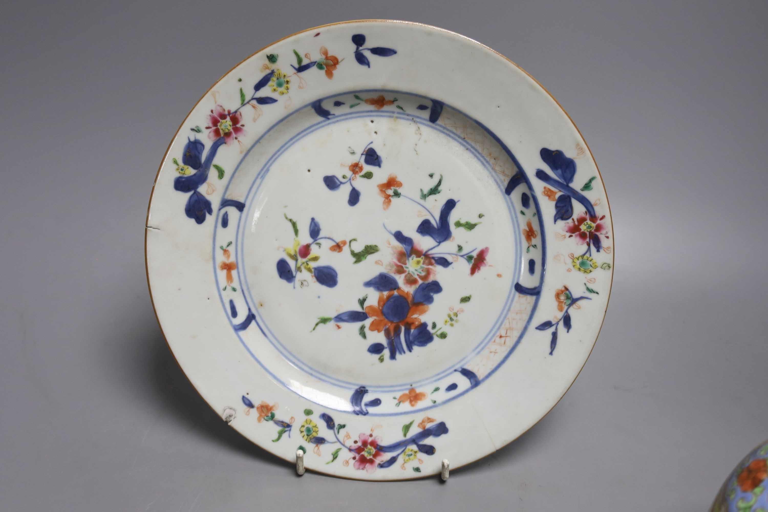 A collection of 19th and 20th century Chinese ceramics, tallest item jar and cover 15 cms high.